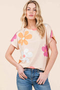 BOMBOM Floral Short Sleeve T-Shirt by Wild and Free Boutique