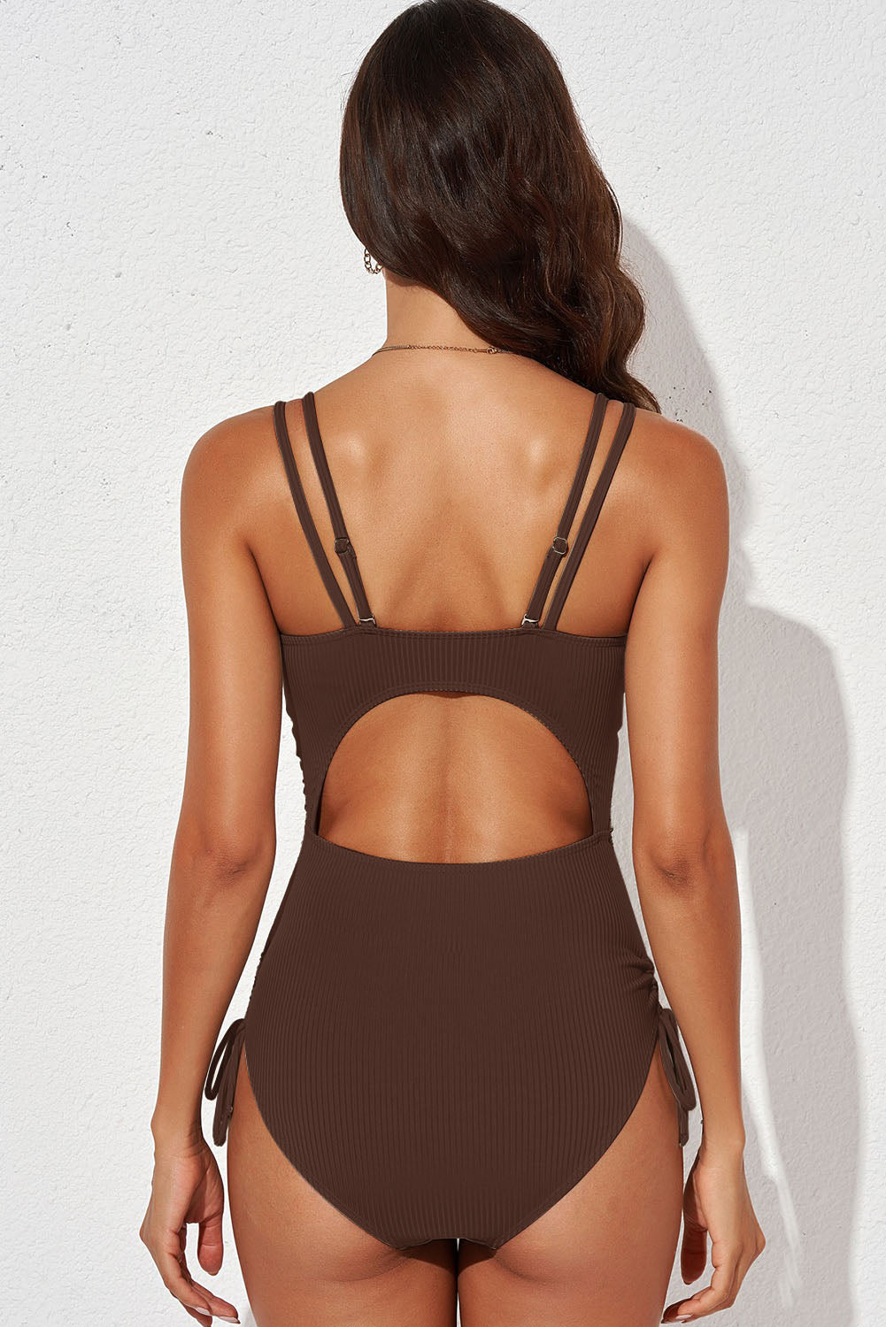 Tied Cutout Plunge One-Piece Swimsuit by Wild and Free Boutique