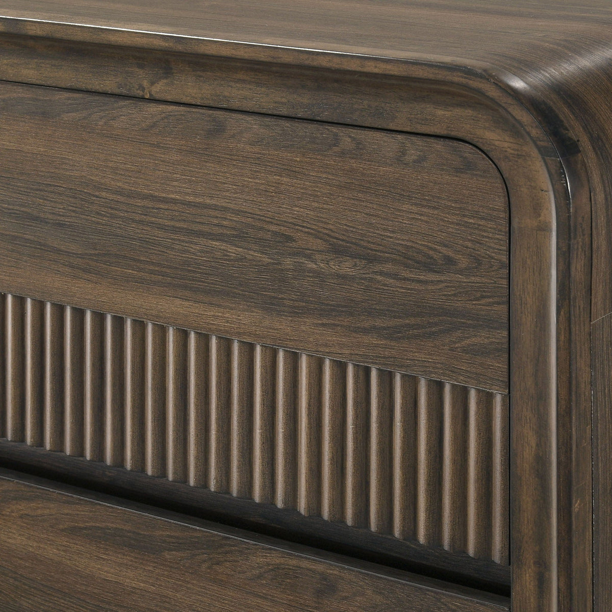 Flair Rounded Edges 1 Piece Chest, 5 Drawer Storage Bedroom Furniture - Brown by Unique Piece Furniture