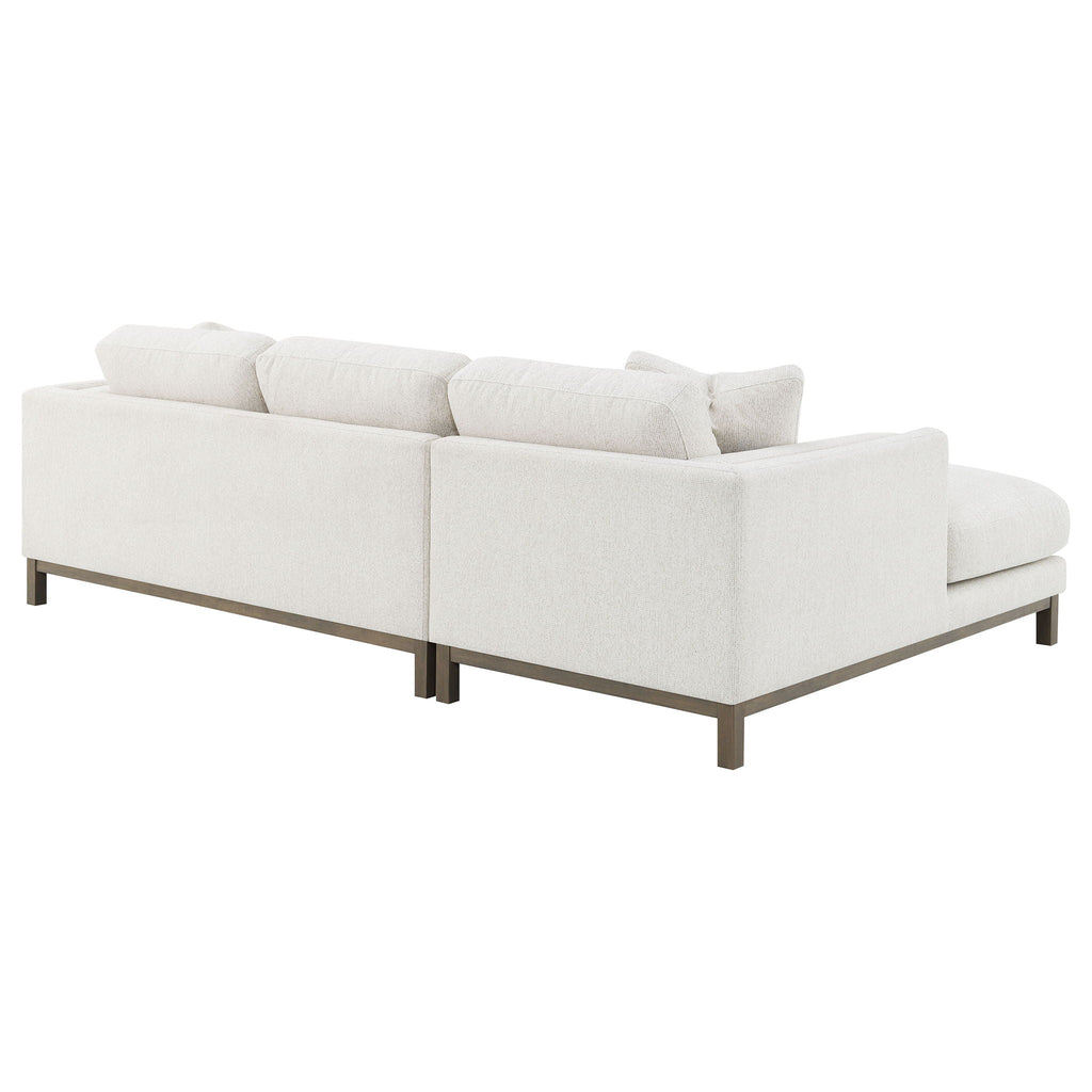 Geneva Boucle Upholstered Sectional Chaise Sofa Sand by Unique Piece Furniture