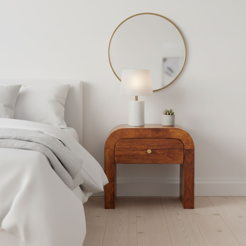 Mini Darcy - Nightstand With Curved Edges by Unique Piece Furniture