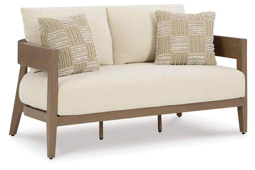 Serene Bay - Loveseat With Cushion - Dark Brown / White by Unique Piece Furniture