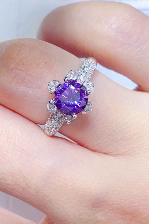 1 Carat Moissanite 925 Sterling Silver Ring by Wild and Free Boutique