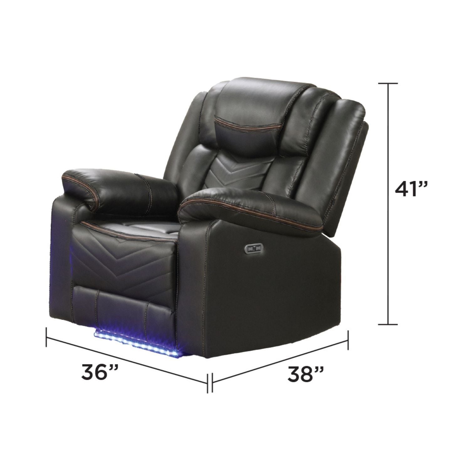 Challenger - LED Power Recliner Chair by Unique Piece Furniture