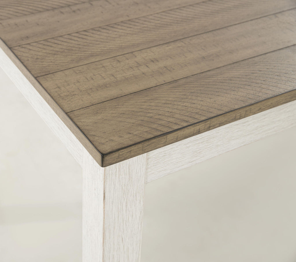 Skempton - Counter Height Dining Table and Bar Stools (Set of 7) - White / Light Brown by Unique Piece Furniture