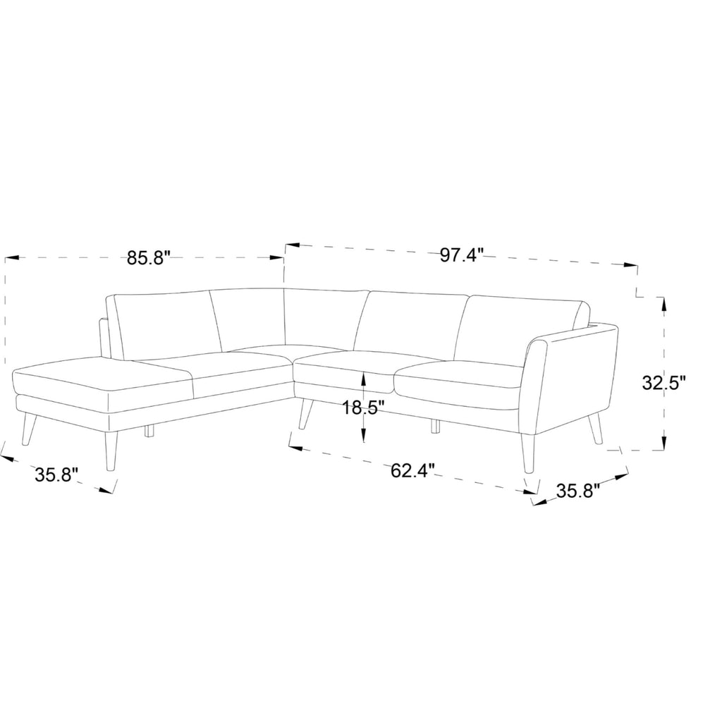 Benson - Sectional Sofa With Chaise by Unique Piece Furniture