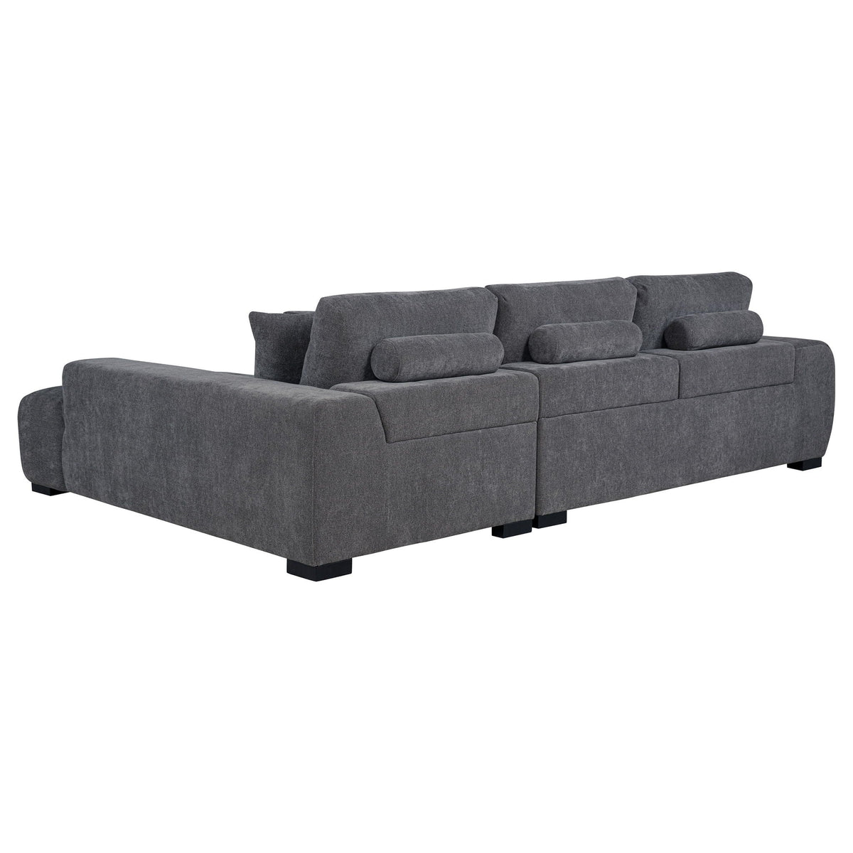 Octavia Upholstered Sectional Chaise Sofa Charcoal Grey by Unique Piece Furniture