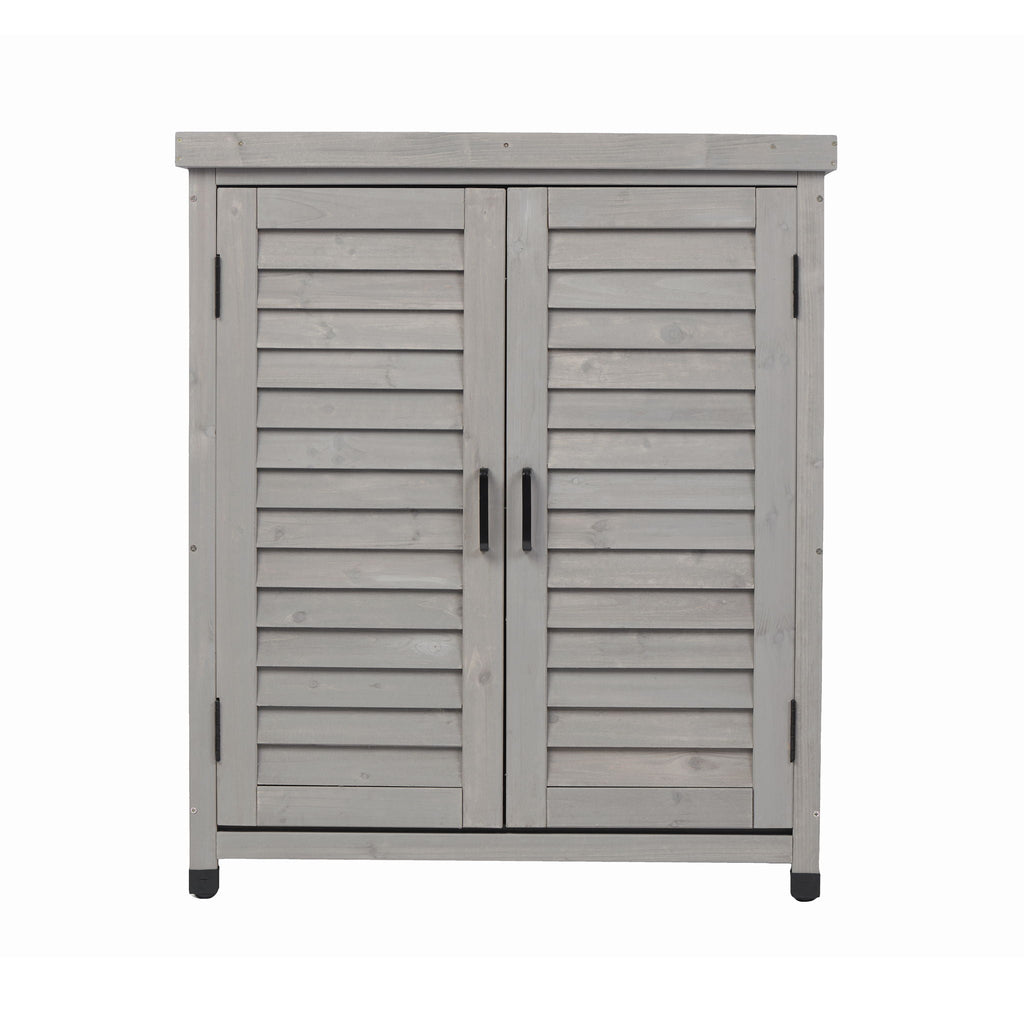 Potting Bench With Storage Cabinet And Metal Table Top For Outdoor by Unique Piece Furniture