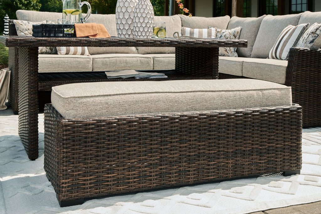 Brook Ranch - Sofa Sectional, Bench With Cushion (Set of 3) - Brown by Unique Piece Furniture
