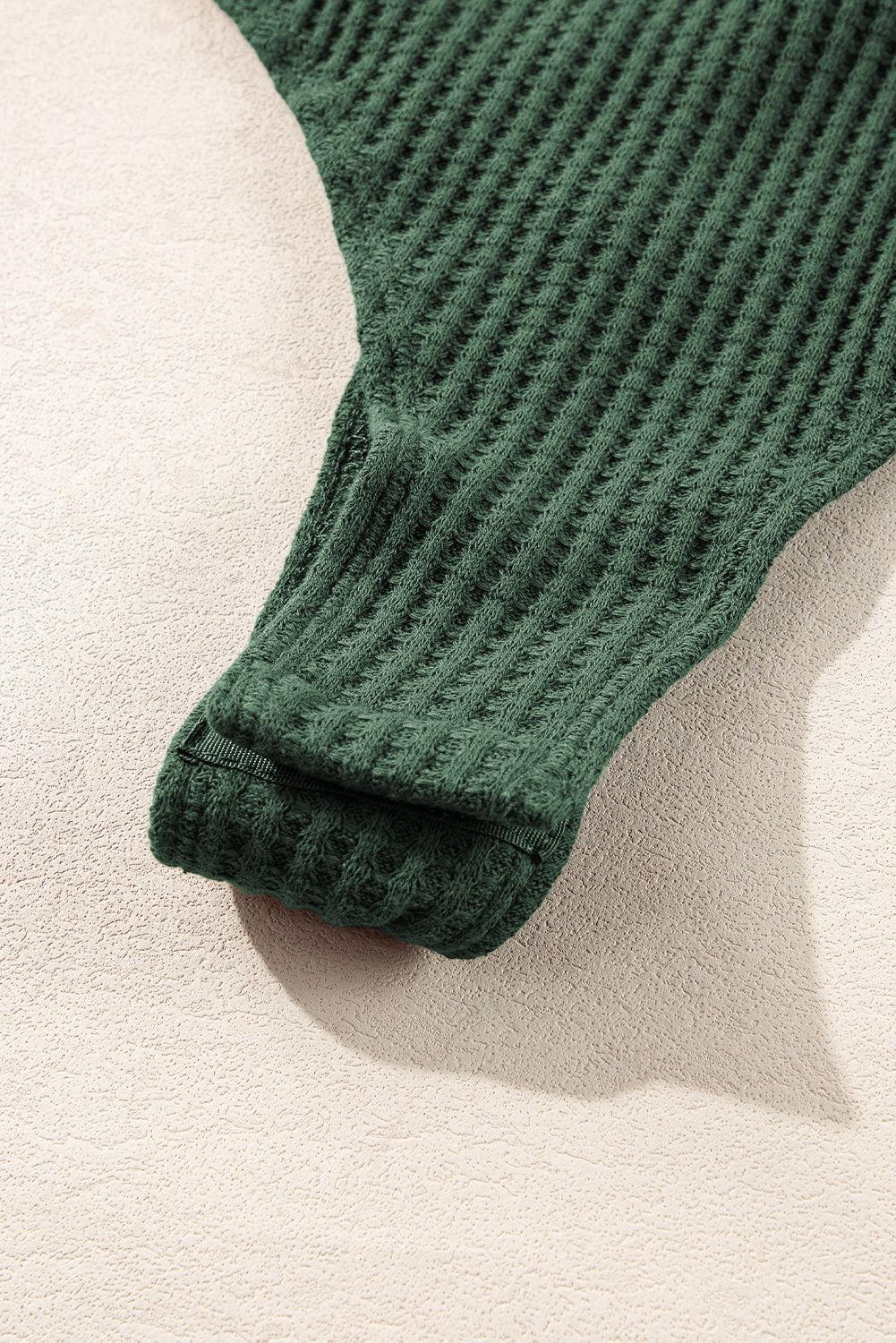 Blackish Green Waffle Knit Slim Fit Wrap V Neck Bodysuit by Wild and Free Boutique