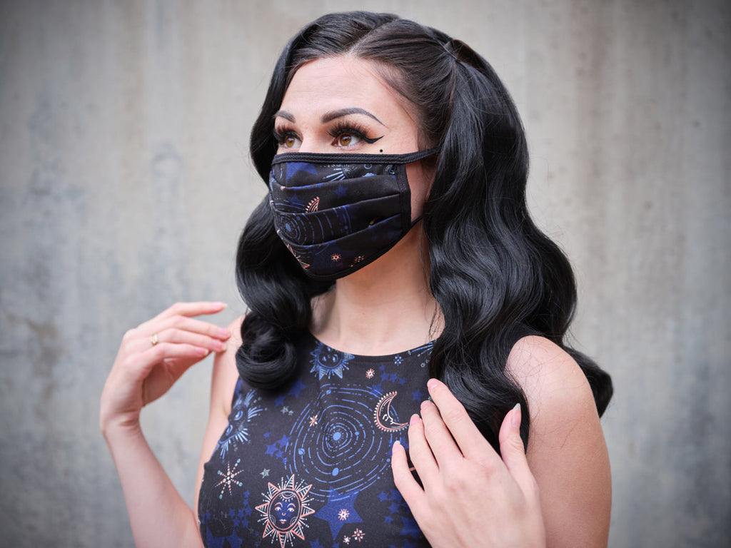Celestial / Math Reversible Cotton Mask by Retrolicious