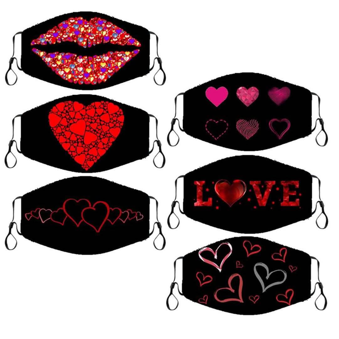 6-Pack: Valentines Fun Super Soft Reusable Non-Medical Face Masks by DailySale