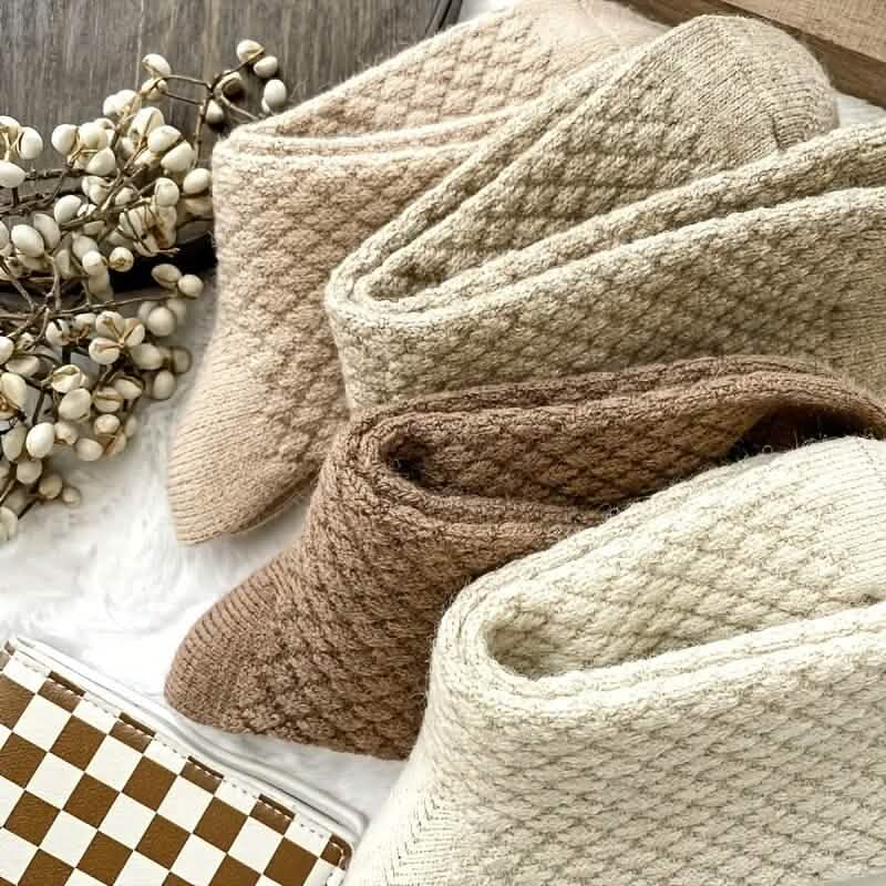 6-Pairs: Autumn and Winter Thick Warm Solid Socks by DailySale
