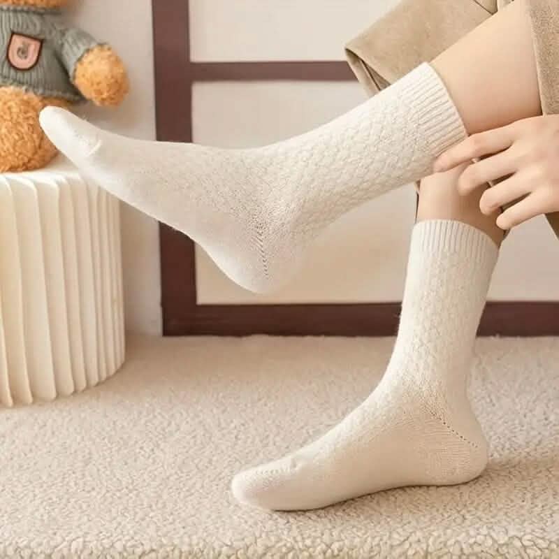 6-Pairs: Autumn and Winter Thick Warm Solid Socks by DailySale