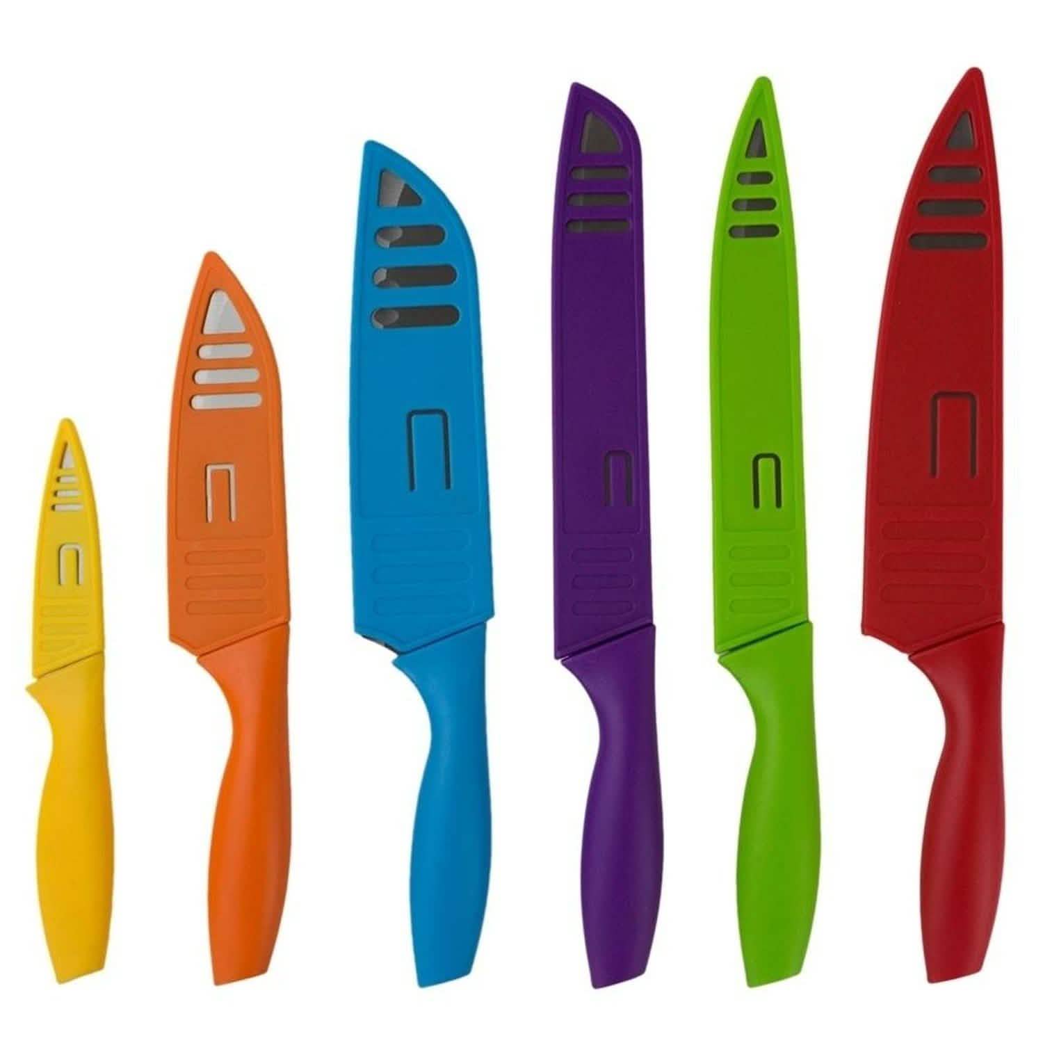6-Piece Set: Sazon Stainless Steel Knife and Colorful Slip Covers by DailySale