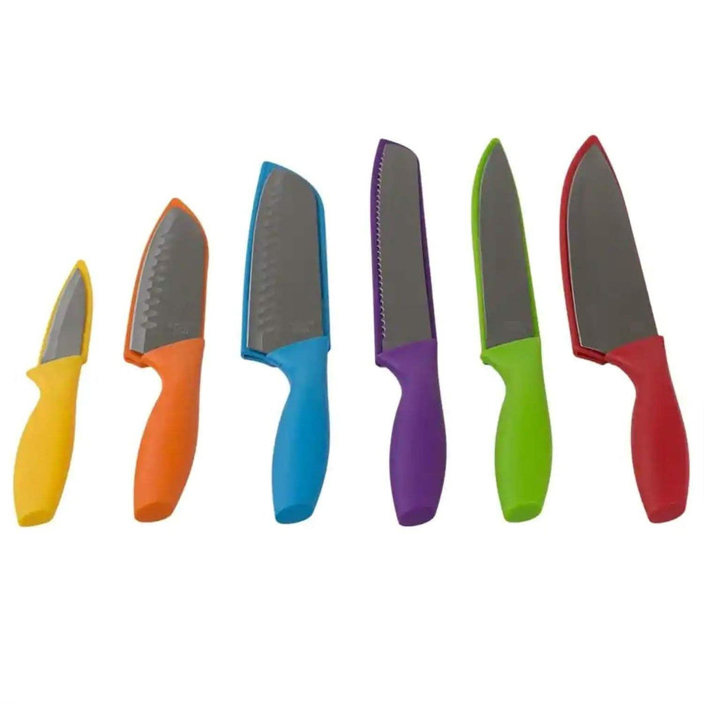 6-Piece Set: Sazon Stainless Steel Knife and Colorful Slip Covers by DailySale