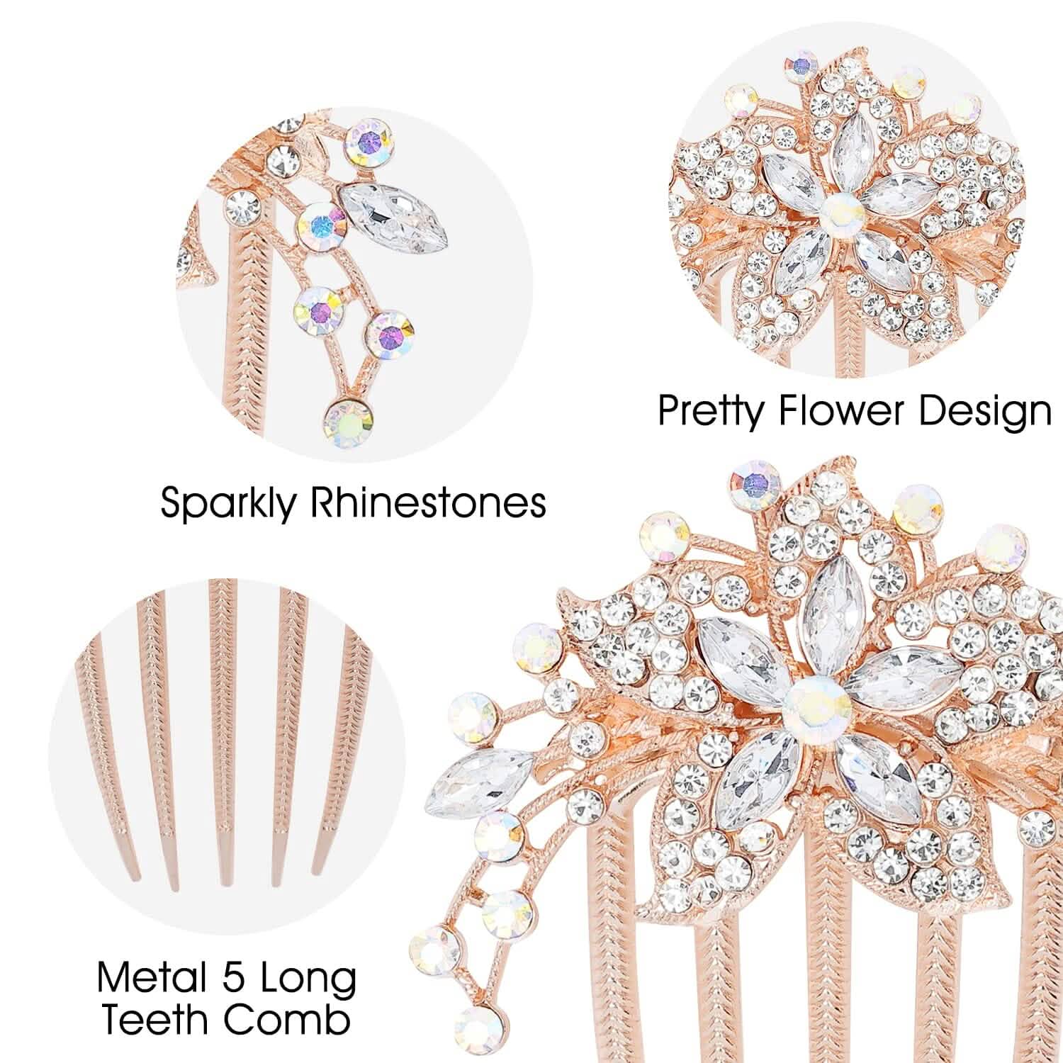 6-Pieces: Rhinestone Encrusted Hairpin Barrette Accessory by DailySale