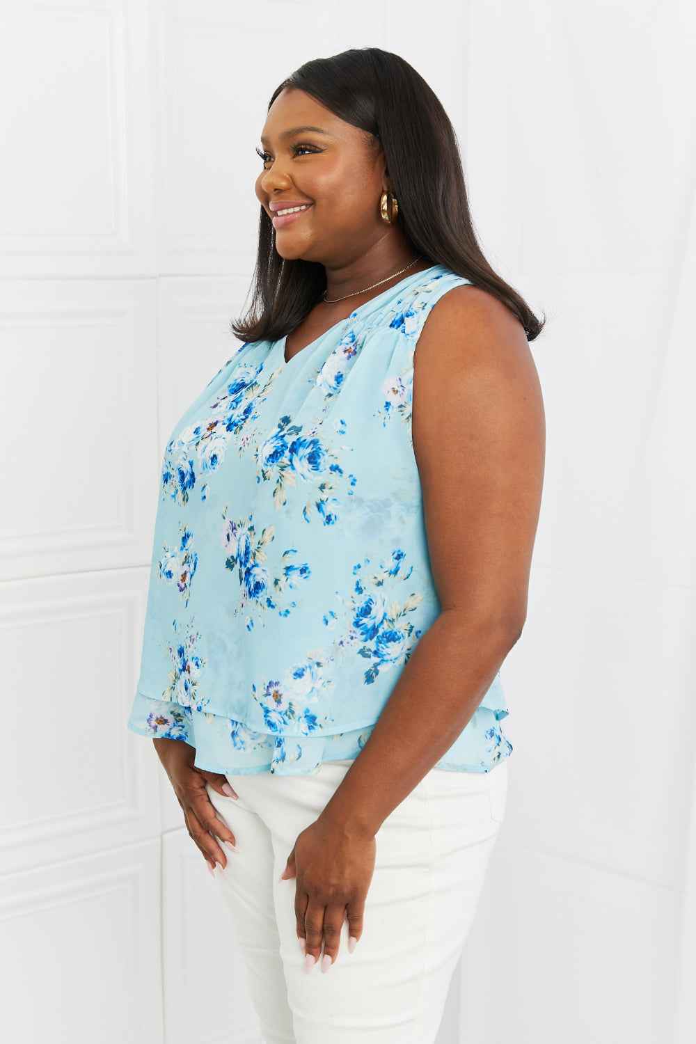Sew In Love Off To Brunch Full Size Floral Tank Top by Wild and Free Boutique