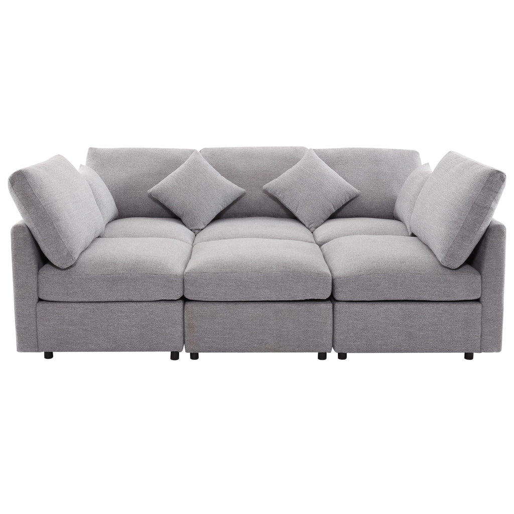 Sectional Sofa Modular U-Shaped With Ottoman & USB Ports by Unique Piece Furniture