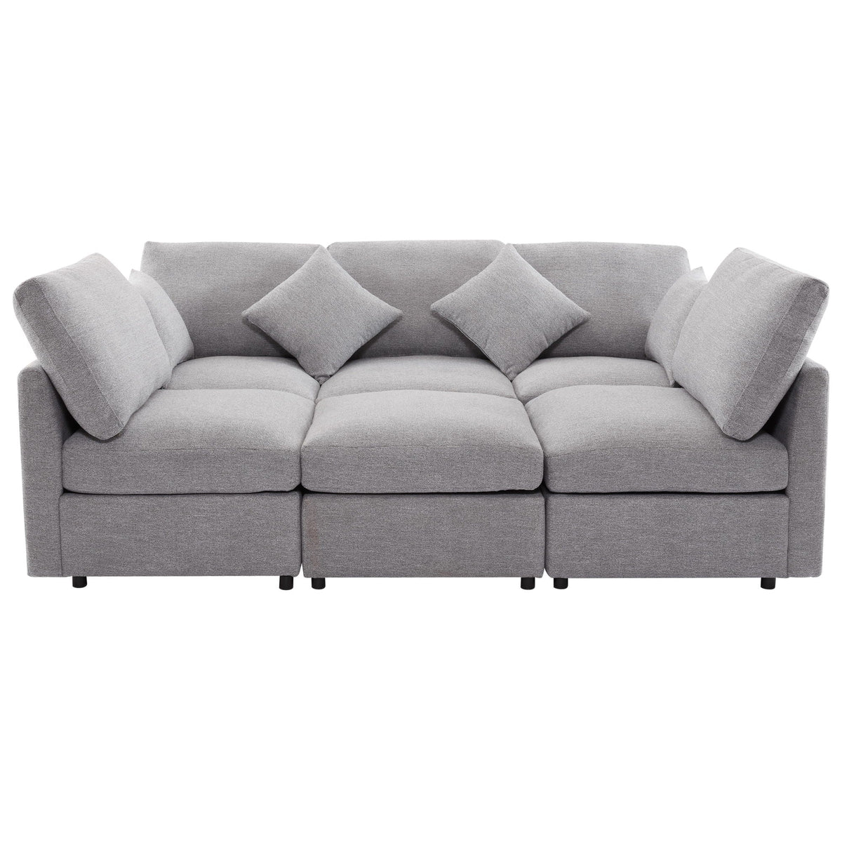 Sectional Sofa Modular U-Shaped With Ottoman & USB Ports by Unique Piece Furniture