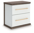 Kendanport - Two Drawer Night Stand - Brown / White by Unique Piece Furniture