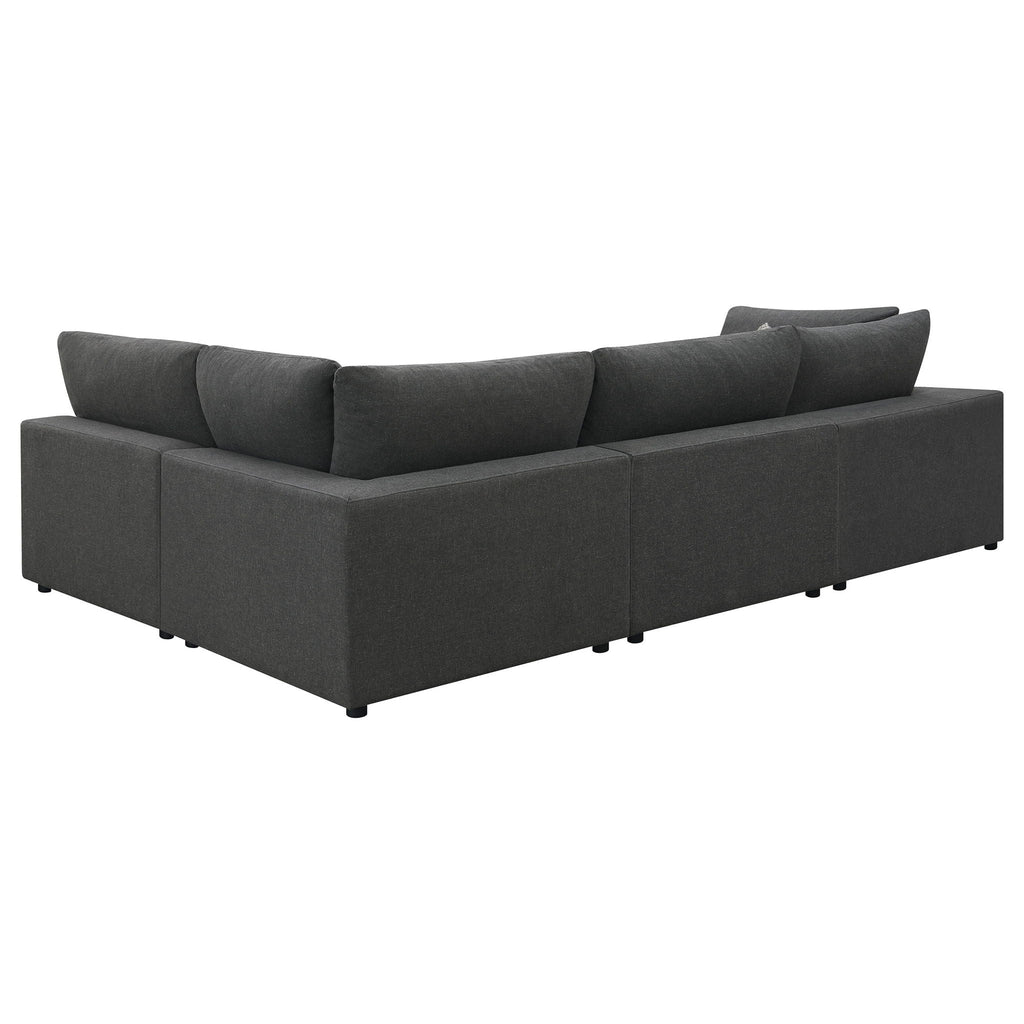 Serene 4-piece Upholstered Modular Sectional Sofa Charcoal by Unique Piece Furniture