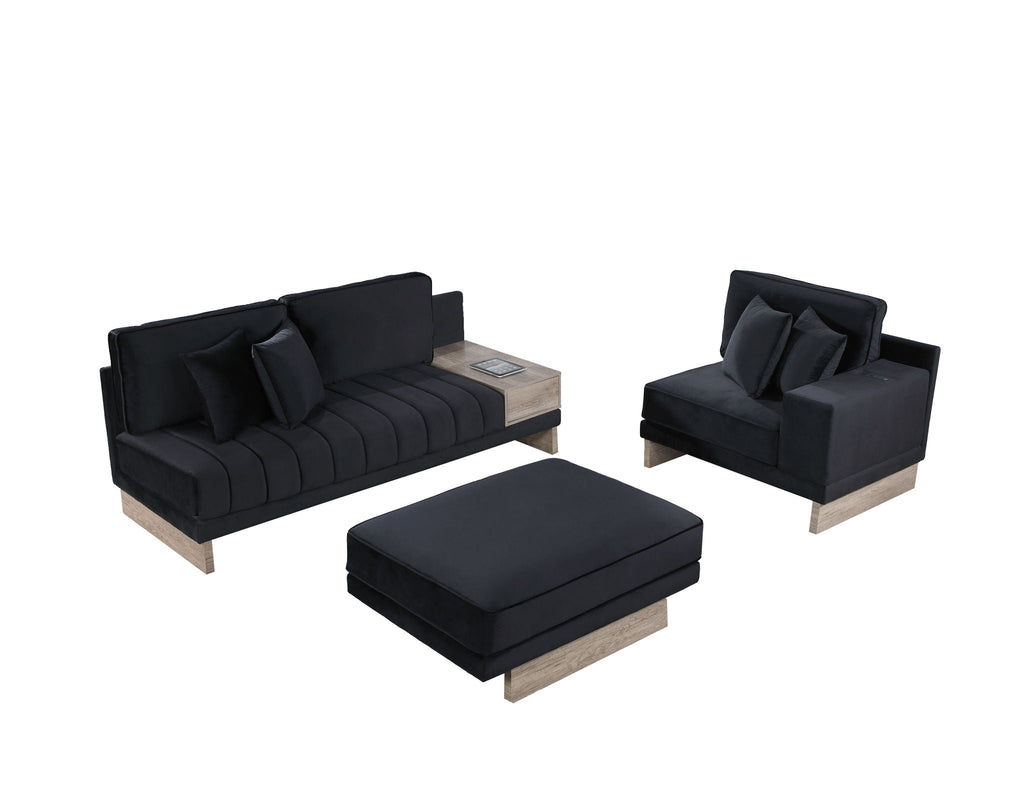Memphis - Reversible Sectional Sofa Ottoman With Storage Compartment, Drawer, USB ports, Charging Outlets by Unique Piece Furniture