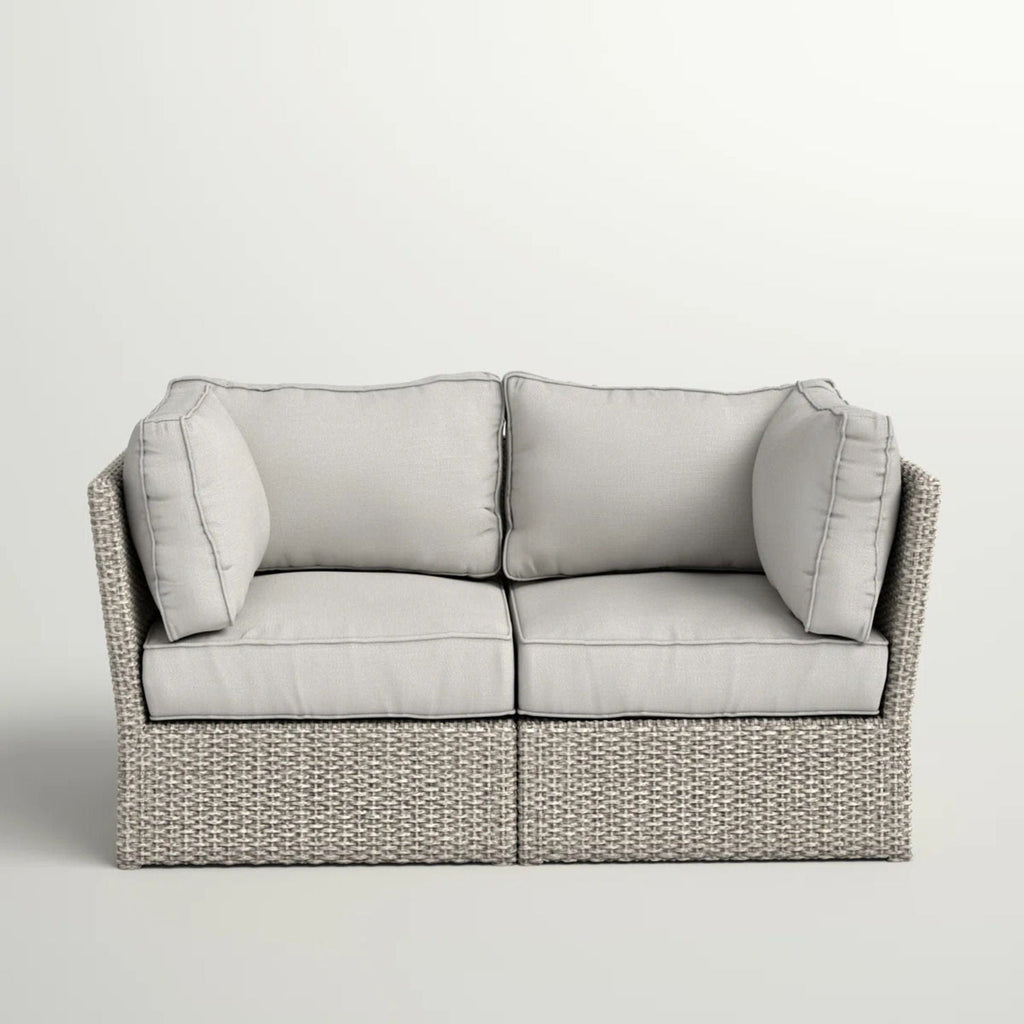 Modern Patio Wicker Loveseat With Cushions by Unique Piece Furniture