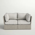 Modern Patio Wicker Loveseat With Cushions by Unique Piece Furniture