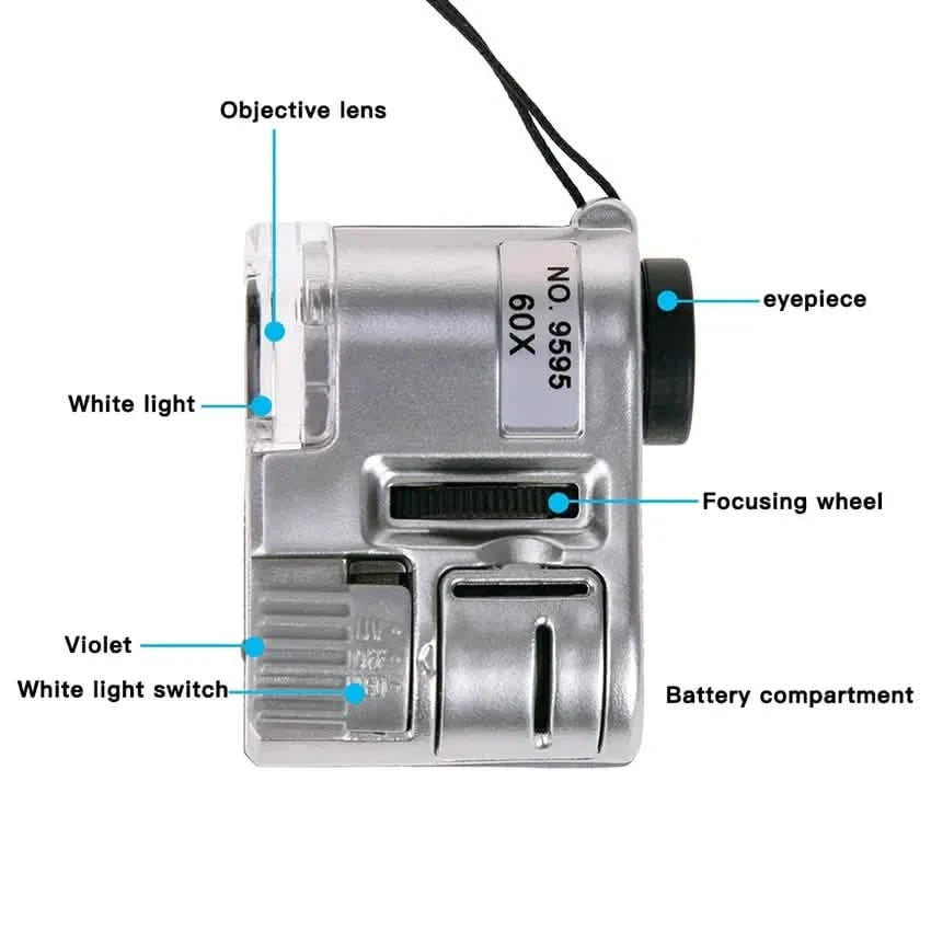 60X Handheld Magnifying Glass Mini Pocket Microscope by DailySale