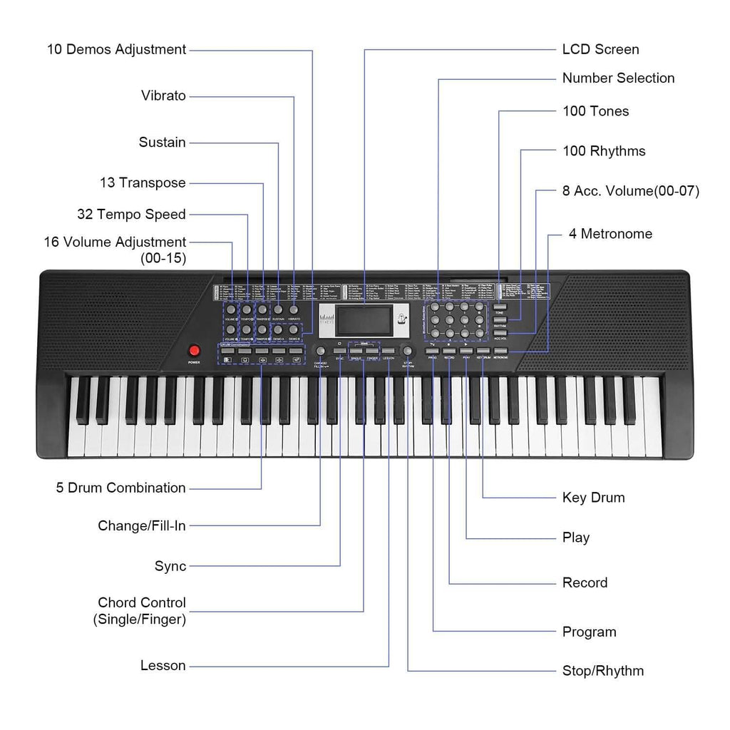 61 Keys Digital Music Keyboard Electronic Piano by DailySale