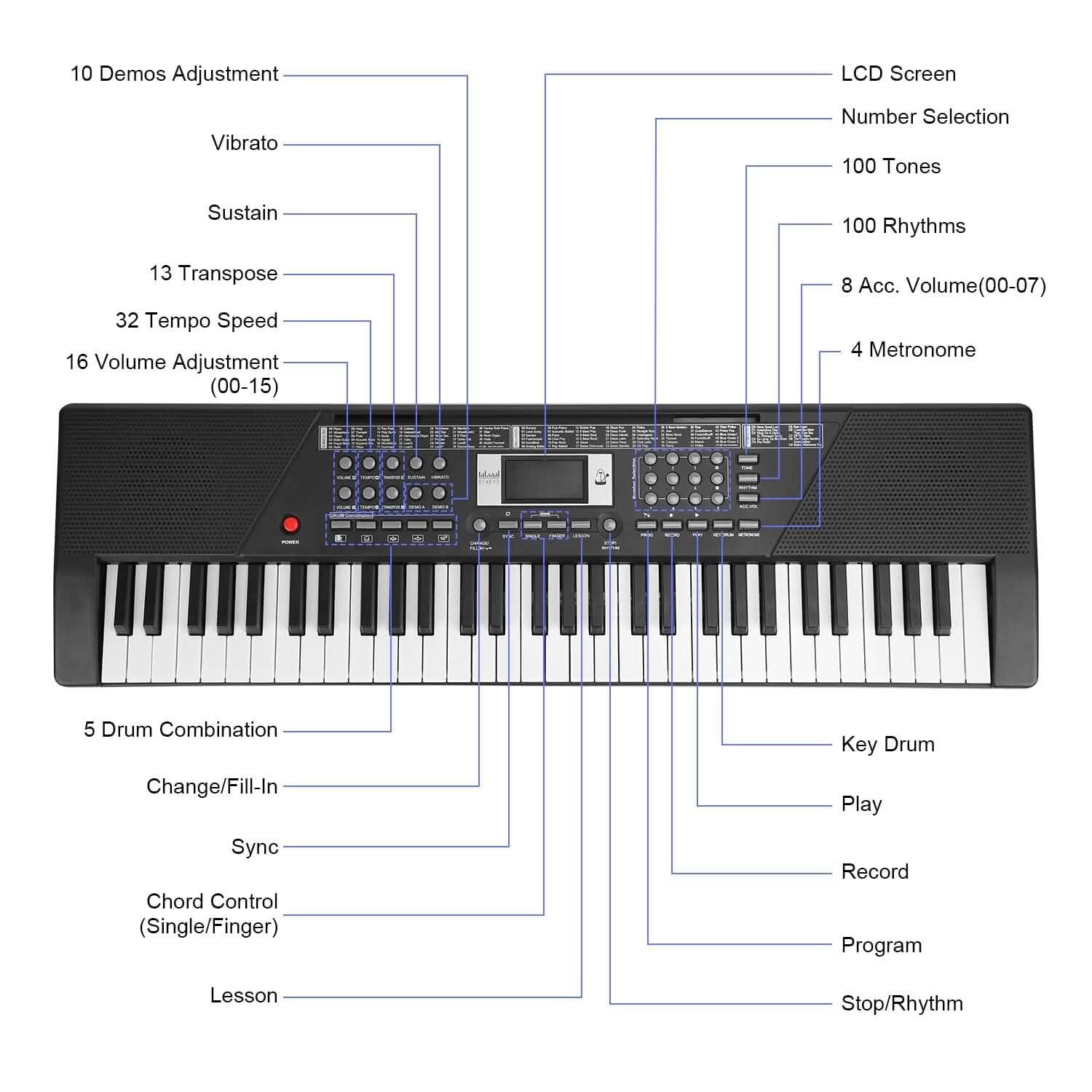 61 Keys Digital Music Keyboard Electronic Piano by DailySale