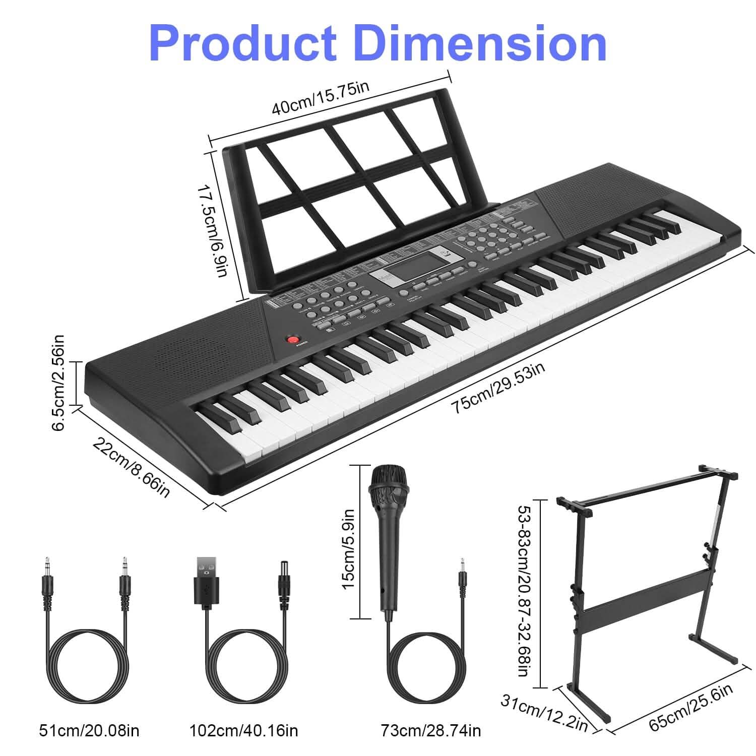 61 Keys Digital Music Keyboard Electronic Piano by DailySale
