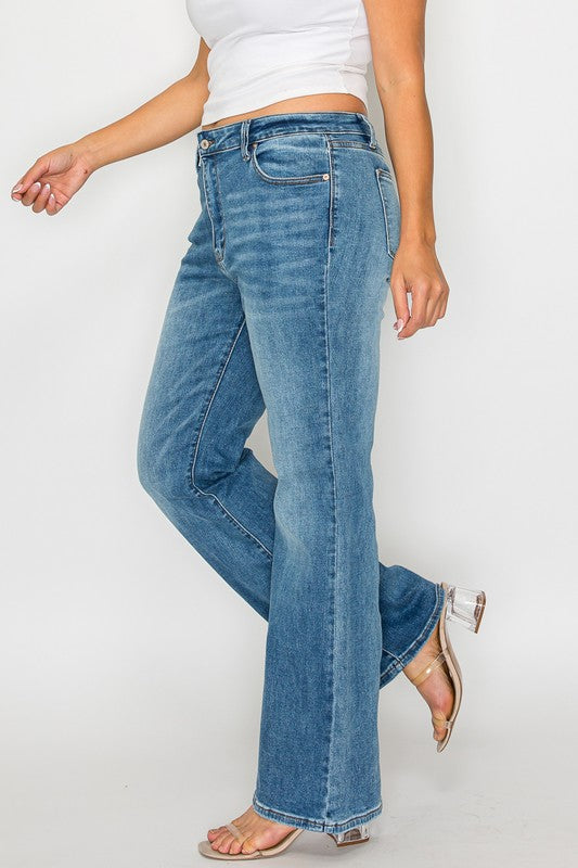 bytos Full Size Cat's Whiskers Mid Rise Bootcut Jeans by Wild and Free Boutique