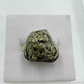 Sterling Silver Freeform Pyrite Rope-Edge Ring – Size 8 – Protection, Confidence & Grounding by Sacred Crystals