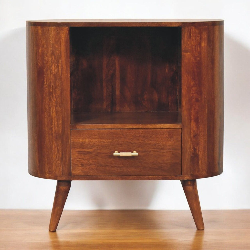 Cortez - T Bar Open Slot Cabinet - Dark Brown by Unique Piece Furniture