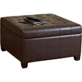 Marbled Brown Leather Storage Ottoman for Living Room by ShipItFurniture