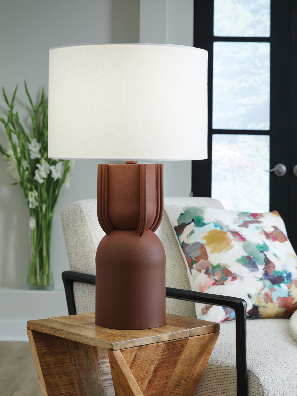 Rowandale - Metal Table Lamp - Brick Red by Unique Piece Furniture