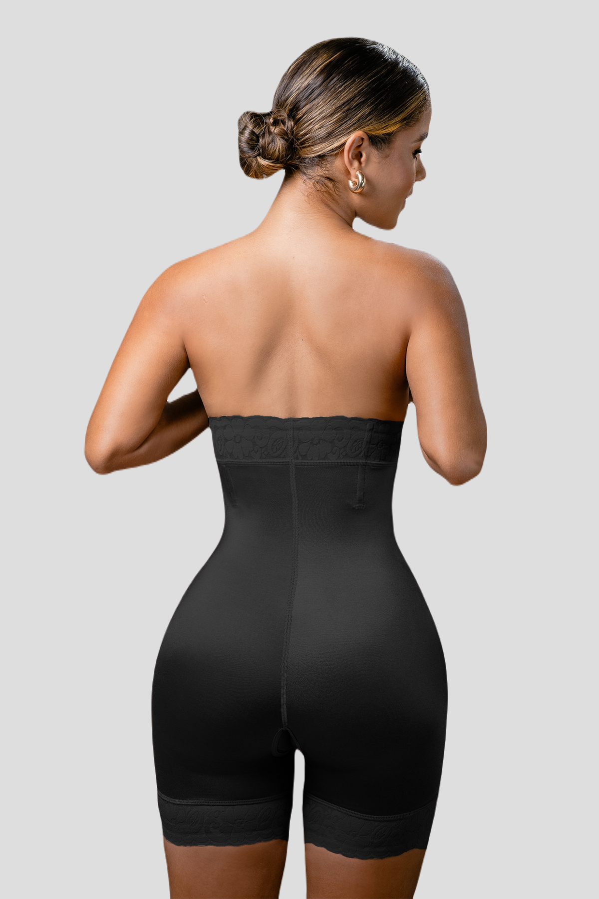 Underbust High Waist Lace Trim Shapewear Slip Shorts by Vedette Store