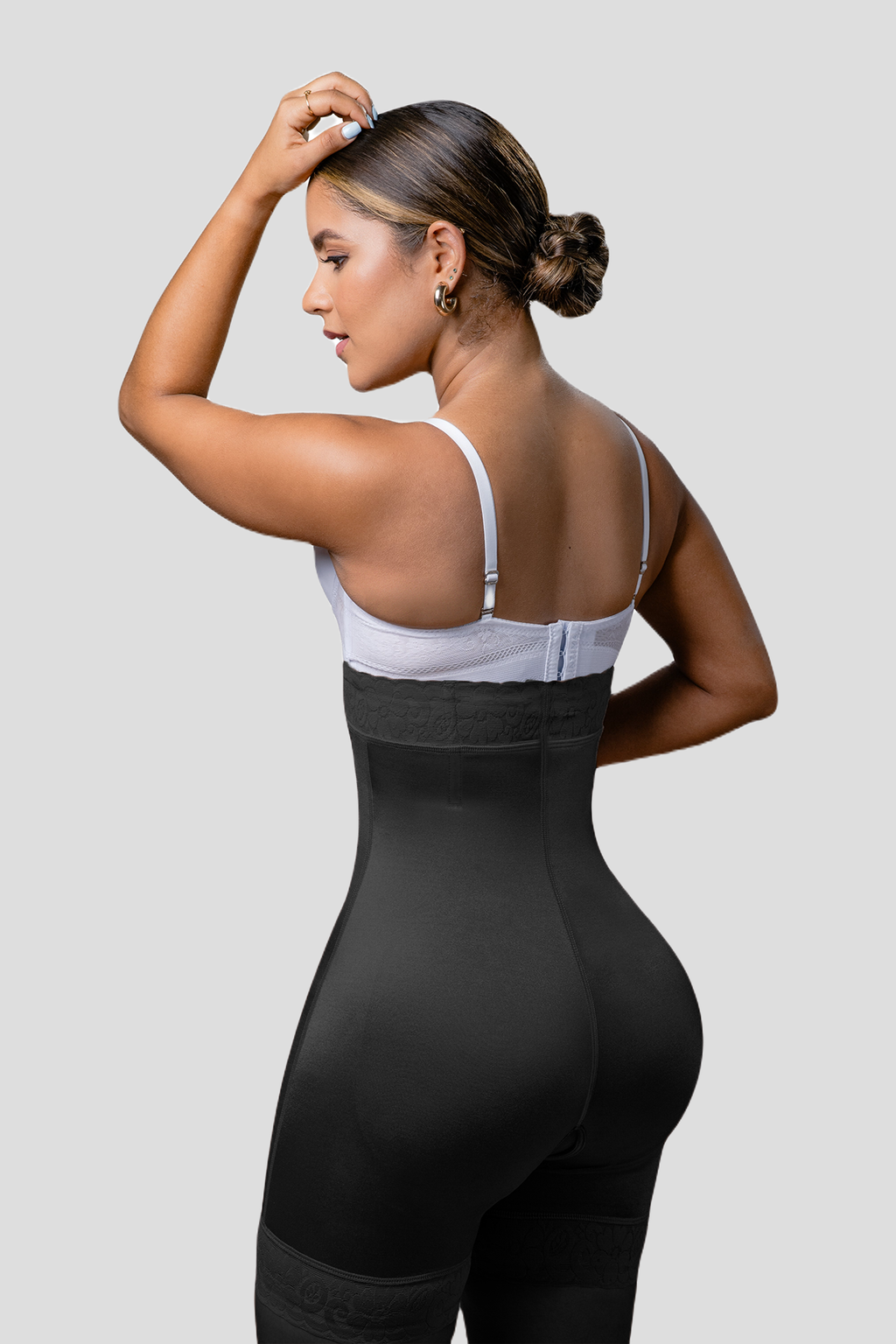 Underbust High Waist Lace Trim Shapewear Slip Shorts by Vedette Store