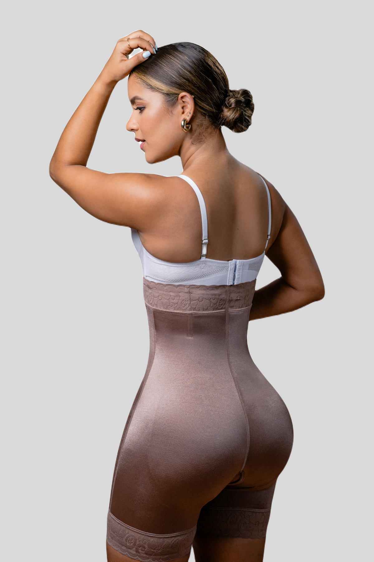 Underbust High Waist Lace Trim Shapewear Slip Shorts by Vedette Store