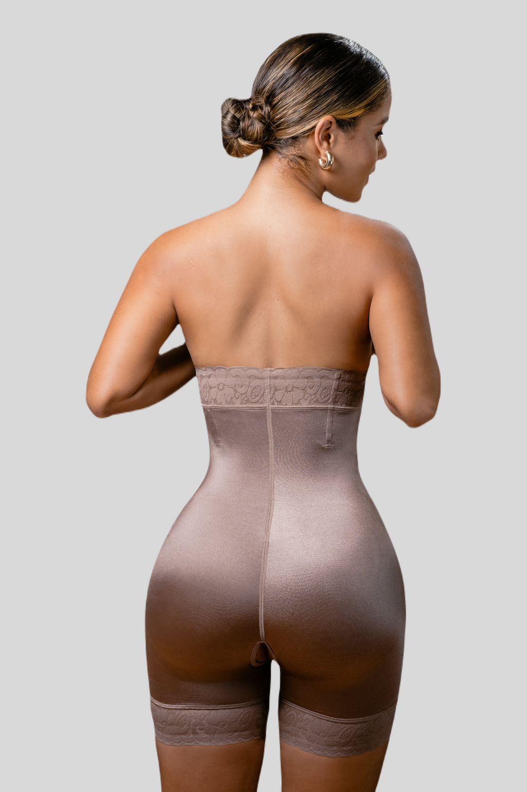 Underbust High Waist Lace Trim Shapewear Slip Shorts by Vedette Store