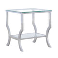 Saide Square Glass Top Side End Table Chrome by Unique Piece Furniture