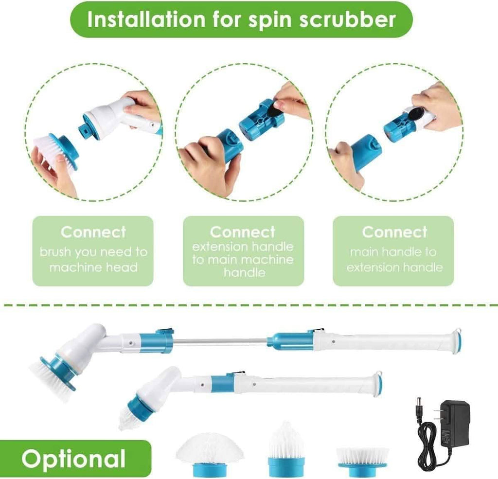 Electric Spin Scrubber Cordless Scrubber Brush with Long Handle by DailySale