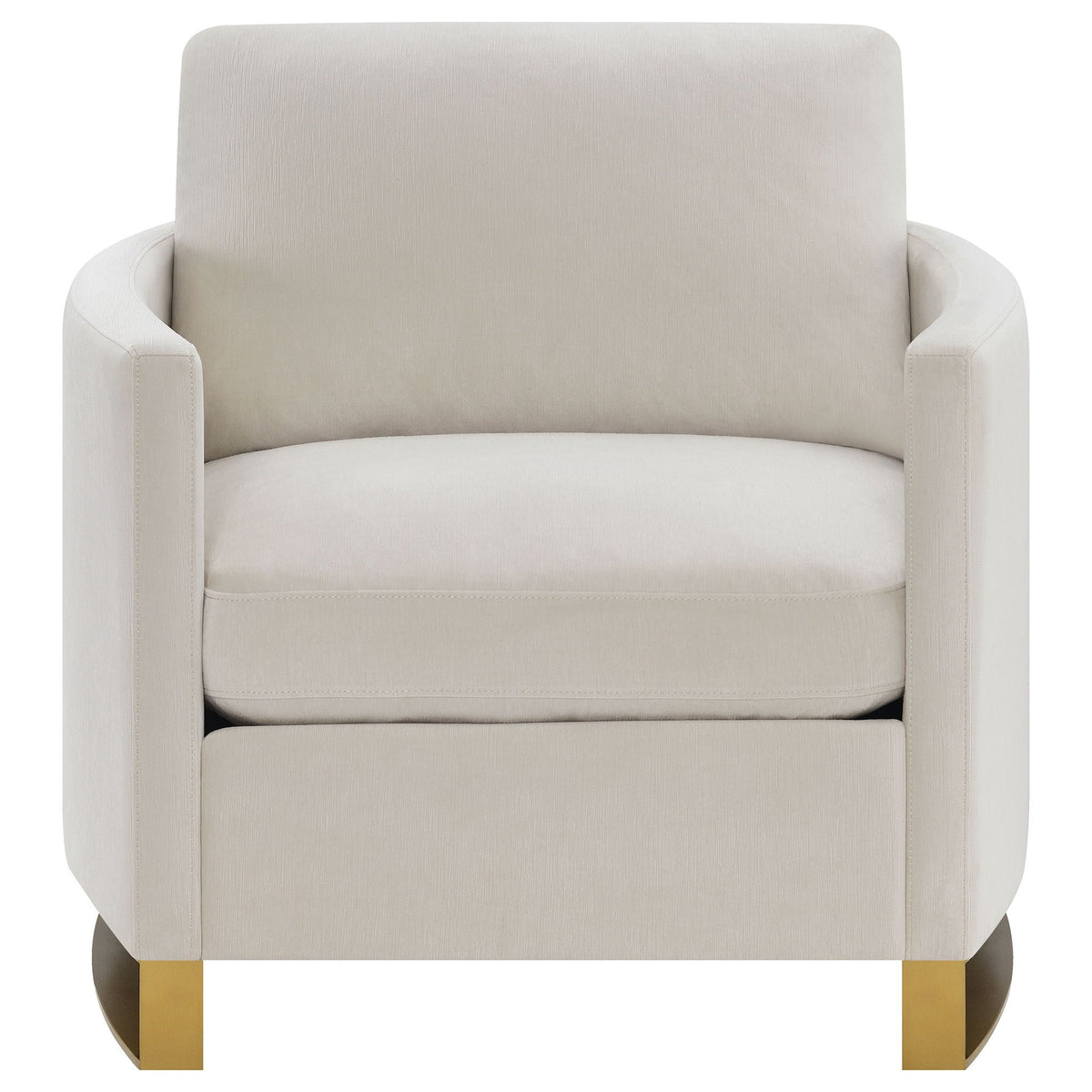 Corliss Upholstered Curved Track Arm Chair Beige by Unique Piece Furniture