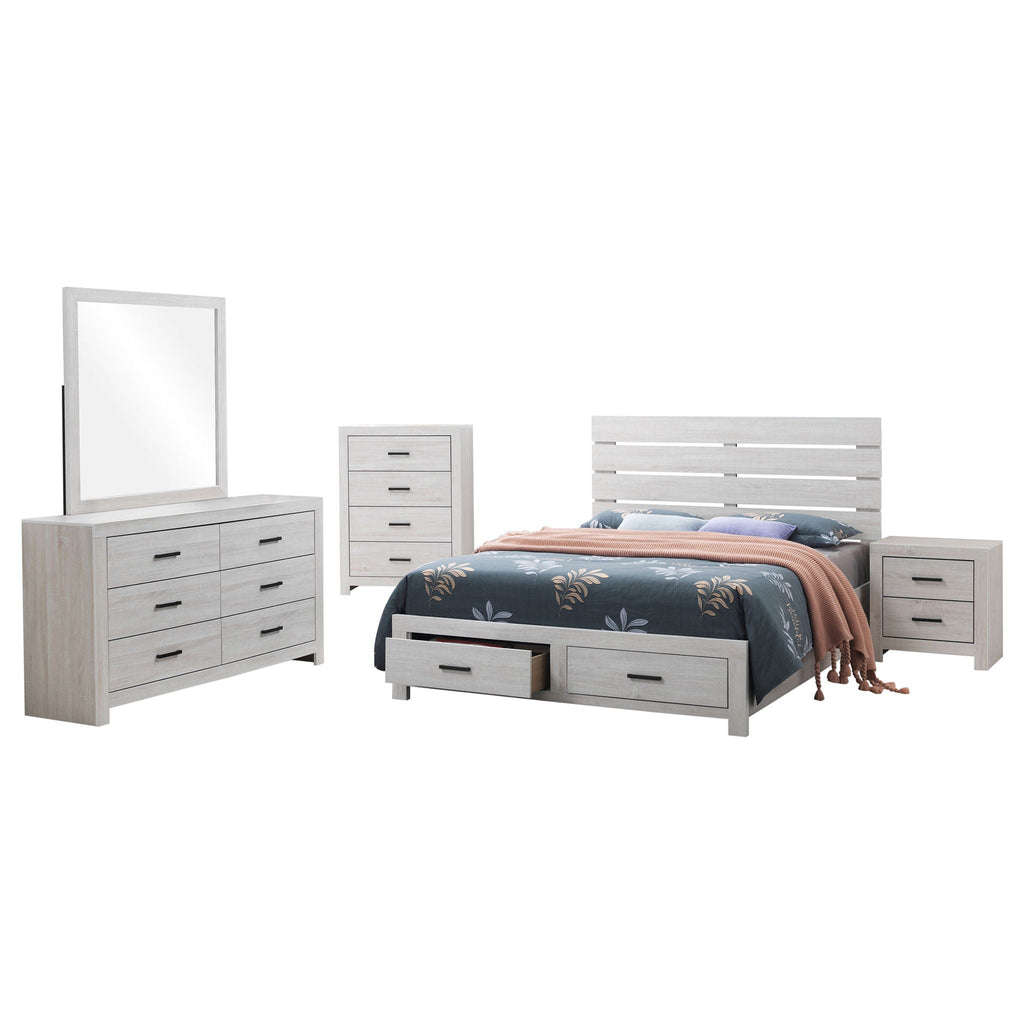 Brantford 5-piece Eastern King Bedroom Set Coastal White by Unique Piece Furniture