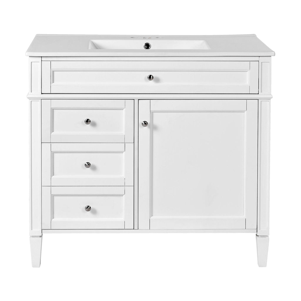 Bathroom Vanity With Top Sink, 2 Drawers And Tip Out Drawer by Unique Piece Furniture