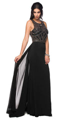Juliet 628 Embellished Bodice Fit and Flare Prom Gown with Train by DiscountDressShop