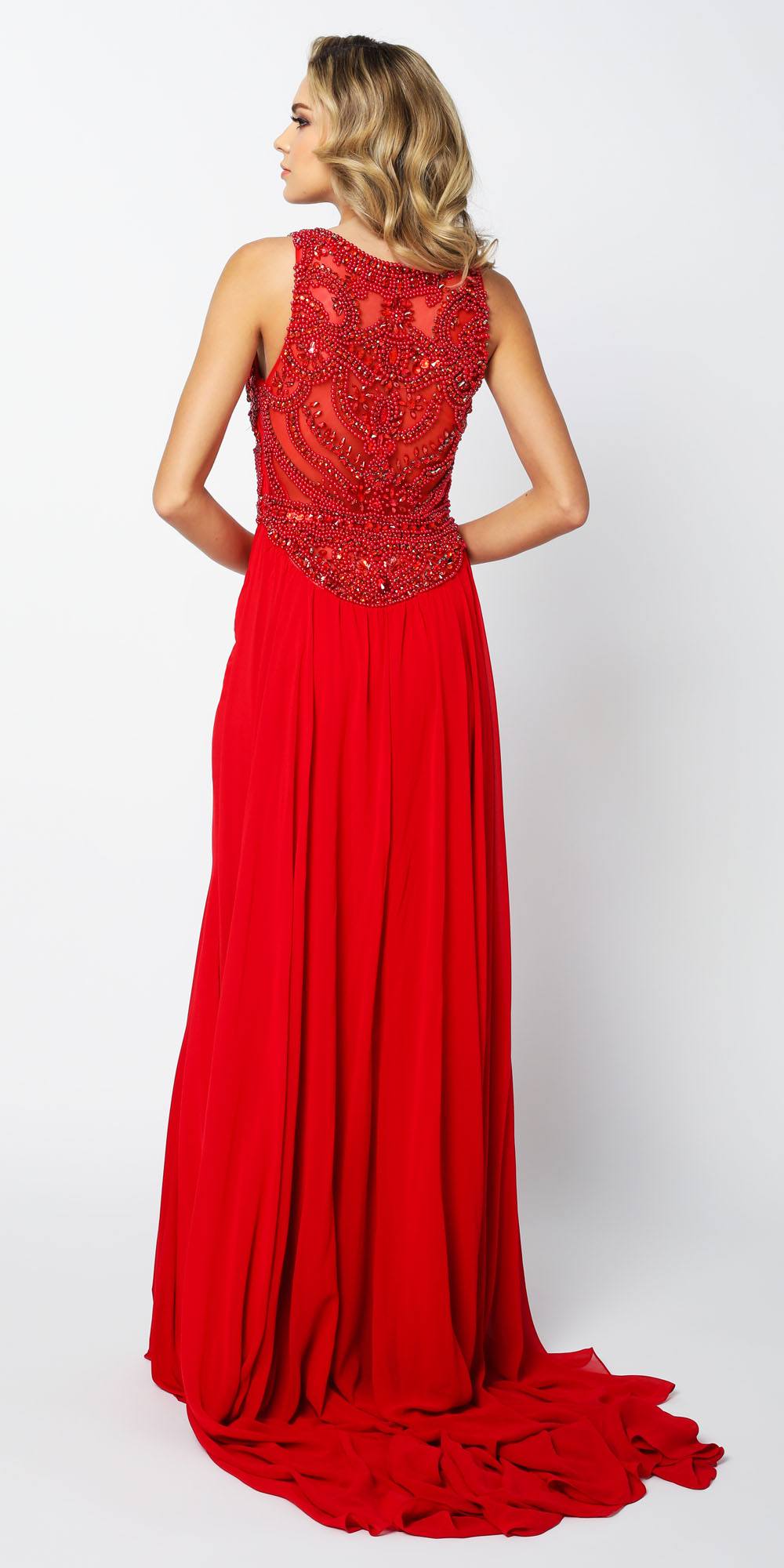 Juliet 628 Embellished Bodice Fit and Flare Prom Gown with Train by DiscountDressShop