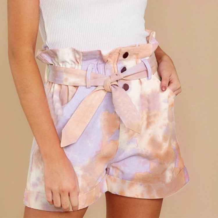 Lace-up Tie-dye Color Casual Pocket Shorts by Wild and Free Boutique